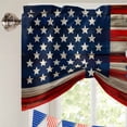 thumbnail image 5 of U.S. Flag Eagle Feather Tie Up Valances Curtain, Adjustable Kitchen Independence Day Red Wood Striped Vintage Valances for Windows Decor, Rod Pocket Short Curtains Set for Bedroom/Bathroom, 60"x18", 5 of 9
