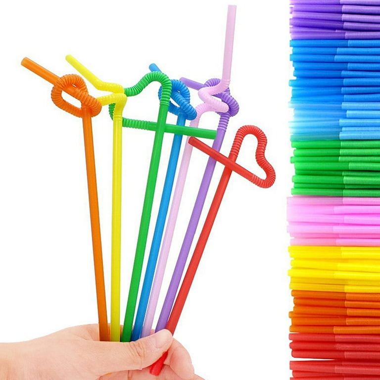  Fun Express Bulk Set of 36 Pices Butterfly Shaped Crazy Straws,  BPA Free Plastic, Reusable for Party Supplies, Multi-Color : Health &  Household