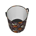 thumbnail image 3 of Daiia Halloween With Skull Round Laundry Basket with Handles Thickened Waterproof Circular hamper,Dirty Clothes Storage Basket for Bedroom,Bathroom,College Dorm-Small, 3 of 8