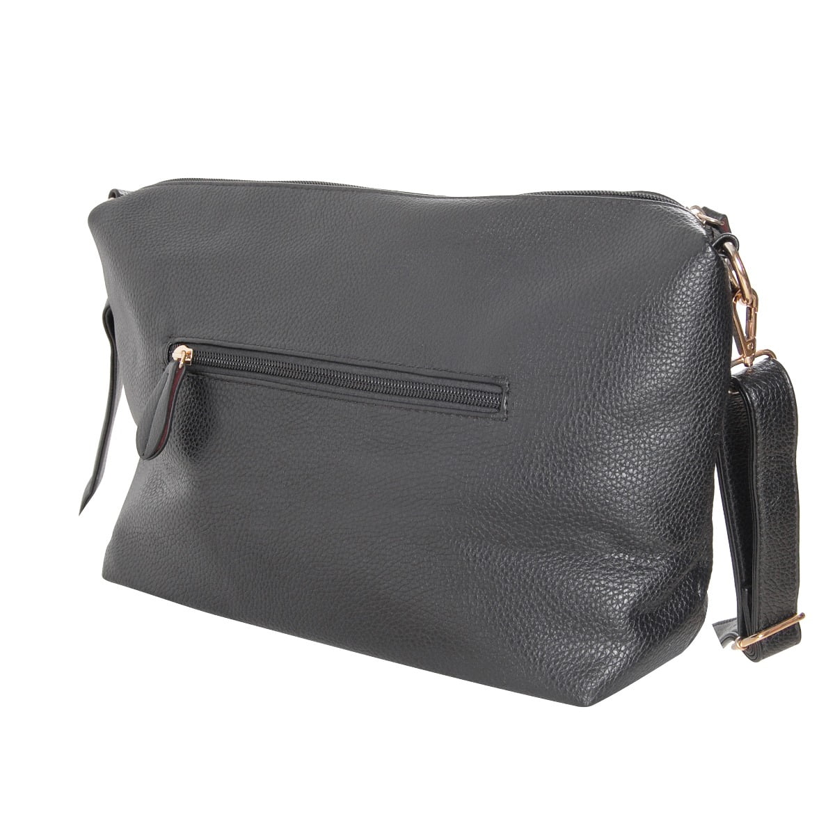 Meboer Women's Urban fashion Calf Leather ZV Decorative Clasp Cross Body Bag,  Black: Handbags