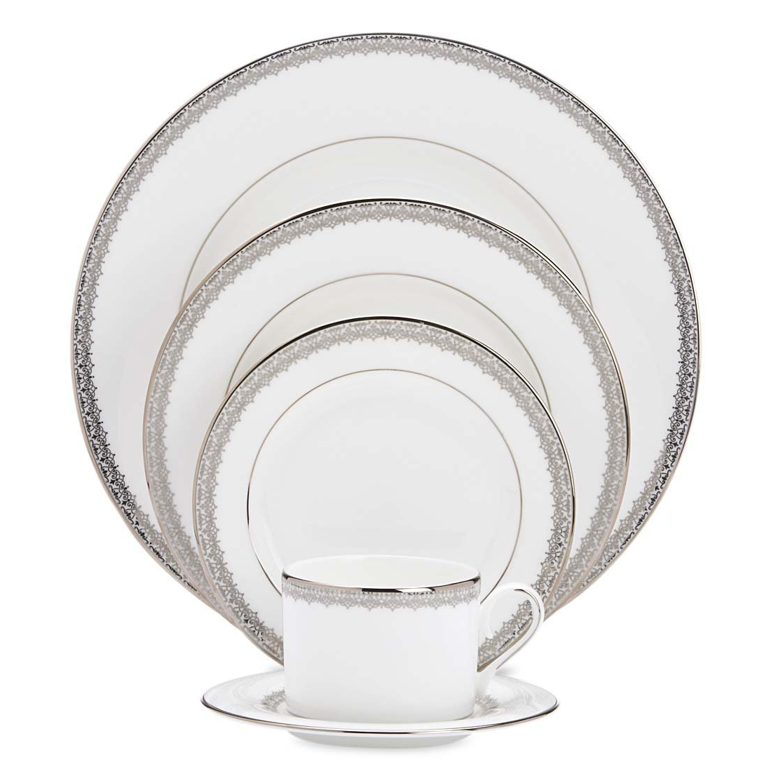 Lenox Lace Couture Bone China 5 Piece Dinnerware Place Setting