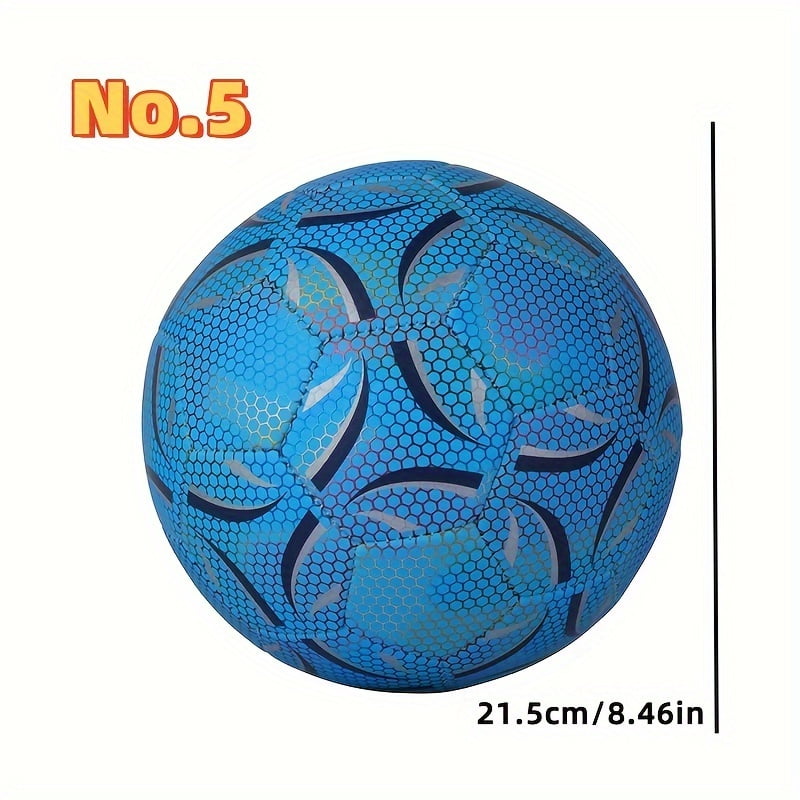 Glow in Dark Soccer Ball - 1pc Professional Night Match TPU Football Size 4/5, Great Choice for Adult Unisex, Ideal for Night & Beach Parties, Perfect for Holiday Gift with Pump &  Needle