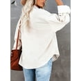 thumbnail image 5 of PULLIMORE Womens Corduroy Shirts Jacket Long Sleeve Casual Button Down Blouses Tops (M, White), 5 of 7