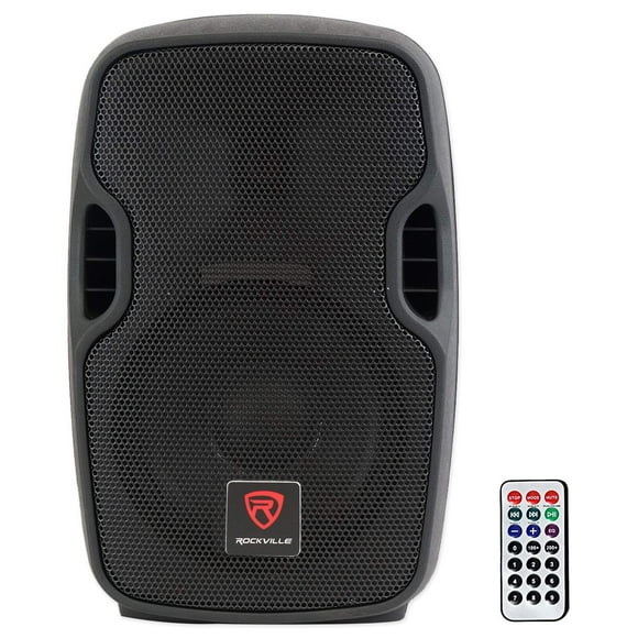 Rockville BPA8 8" 300W Powered PA DJ Speaker with Bluetooth, XLR, 1/4", RCA, 1/8" Inputs, USB/SD Music Player, Deep Bass, Remote Included - Perfect for Mobile DJ and Musicians, Small Venues, Events