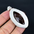 thumbnail image 4 of Smoky Quartz Gemstone 925 Sterling Silver Statement Jewelry Pendant 2.5" VJ 1328, 4 of 4