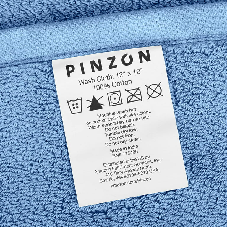 Pinzon Heavyweight Luxury Cotton Washcloths Set of 2, Marine 12 x 12 