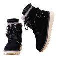 thumbnail image 3 of LIJCC Snow Boots for Women Faux Furry Lined Ankle Booties Fall Winter Short Boots Low Heel Suede Leather Lace Up Boots Casual Comfort Slip on Wide Width Ladies Boots, 3 of 7
