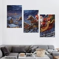 thumbnail image 4 of JEUXUS Merry Christmas Canvas Decor,Santa Claus Photos Wall Decor Sign Rustic Christmas Tree Xmas Wall ArtWinter Farmhouse Pictures For Family Festive 12''x16''X3 Panels, 4 of 4