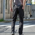 thumbnail image 4 of Elainilye Fashion Men Cargo Pants Assault Pants Multi Pocket Outdoor Athletic Pants Cargo Pants Activewear Trousers,Black, 4 of 7
