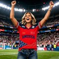 thumbnail image 6 of 2026 New USA Soccer Jersey for Women, United States Jersey Soccer, Jersey USA Fans V Neck Short Sleeve Football Retro Streetwear Outdoor T Shirt for Adult(Red, M), 6 of 6