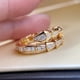 thumbnail image 4 of Anillo de lujo ligero lleno de diseño de nicho de diamante en forma de serpiente conjunto de marea para mujer anillo de dedo índice de hueso de serpiente abierto de diamante-oro, 4 of 4