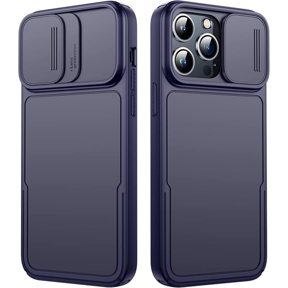 for iPhone 14 Pro Max Case with Sliding Camera Cover, Shockproof & -Grade Protective Silicone Phone Case for iPhone 14 Pro Max 6.7 inch - Dark Purple