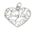 thumbnail image 1 of Sterling Silver 30" .8mm Box Chain "DAUGHTER" Open Filigree Heart Pendant Necklace, 1 of 2