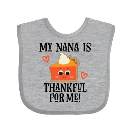 

Inktastic Thanksgiving Nana Thankful for Me Gift Baby Boy or Baby Girl Bib