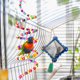 thumbnail image 4 of Jaula para pájaros con cuentas de colores, juguete para descansar y jugar, columpio de madera para escalar loros, puente para morder, juguete para loros pequeños y medianos., 4 of 8