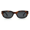 thumbnail image 3 of Mod Fashion Bevel Oval Rectangle Subtle Horn Rim Plastic Sunglasses Tortoise - Black, 3 of 8