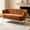 Caramel, variant on Shaiaield 59" Gray Small Loveseat with Golden Legs and Channel‑Tufted Backrest,Modern Chenille Loveseat Sofa,Boucle Loveseat Couch for Living Room