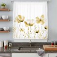 thumbnail image 5 of Yellow Flowers Sheer Curtains 72 Inches Long, Watercolor Vintage White Floral Leaves Light Filering Curtains, Breathable Simi Curtain Privacy Drapes for Living Room Lightweight Window Treatment, 5 of 9
