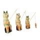 thumbnail image 5 of 3 piezas de estatuas de gatos, figuras decorativas, adornos creativos de madera para mesa. Verde naranja, 5 of 9