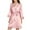 Pink 1, variant on EQWLJWE Silk Robes for Women Lace Sleeve Trim Short Satin Sleepwear Bride Robe 3/4 Sleeve with Oblique V-Neck Robes Bride Robe for Wedding Day Winter Pajamas For Women Clearance