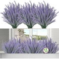 thumbnail image 1 of Xiao Hua 12 manojos de flores artificiales de lavanda de plástico sintético morado (morado grisáceo), 1 of 5