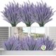 thumbnail image 1 of Xiao Hua 12 manojos de flores artificiales de lavanda de plástico sintético morado (morado grisáceo), 1 of 5