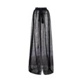 thumbnail image 4 of Listenwind Women's Sheer Tulle Tutu Long Skirt Beachwear Wedding Party Prom Solid Color Lace Up Floor-length Skirts, 4 of 6