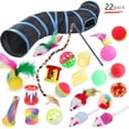 thumbnail image 1 of Summary Pet Cat Toy Set 21 Pcts Cat Channel Funnies Stick Plush Mouse Amazon Combination Toy, 1 of 7