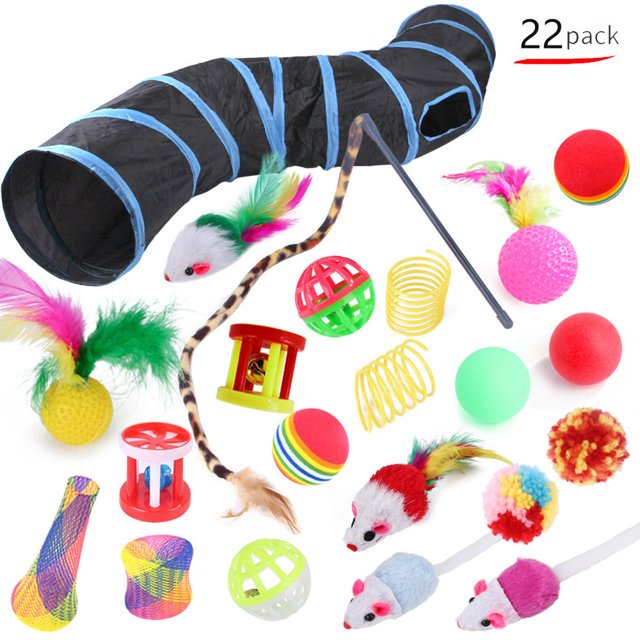 Summary Pet Cat Toy Set 21 Pcts Cat Channel Funnies Stick Plush Mouse Amazon Combination Toy
