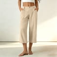 thumbnail image 2 of Posijego Capri Pants for Women Summer Wide Leg Cropped Pants Pull on Straight Leg Capris Pants Business Casual Work Pants, 2 of 7