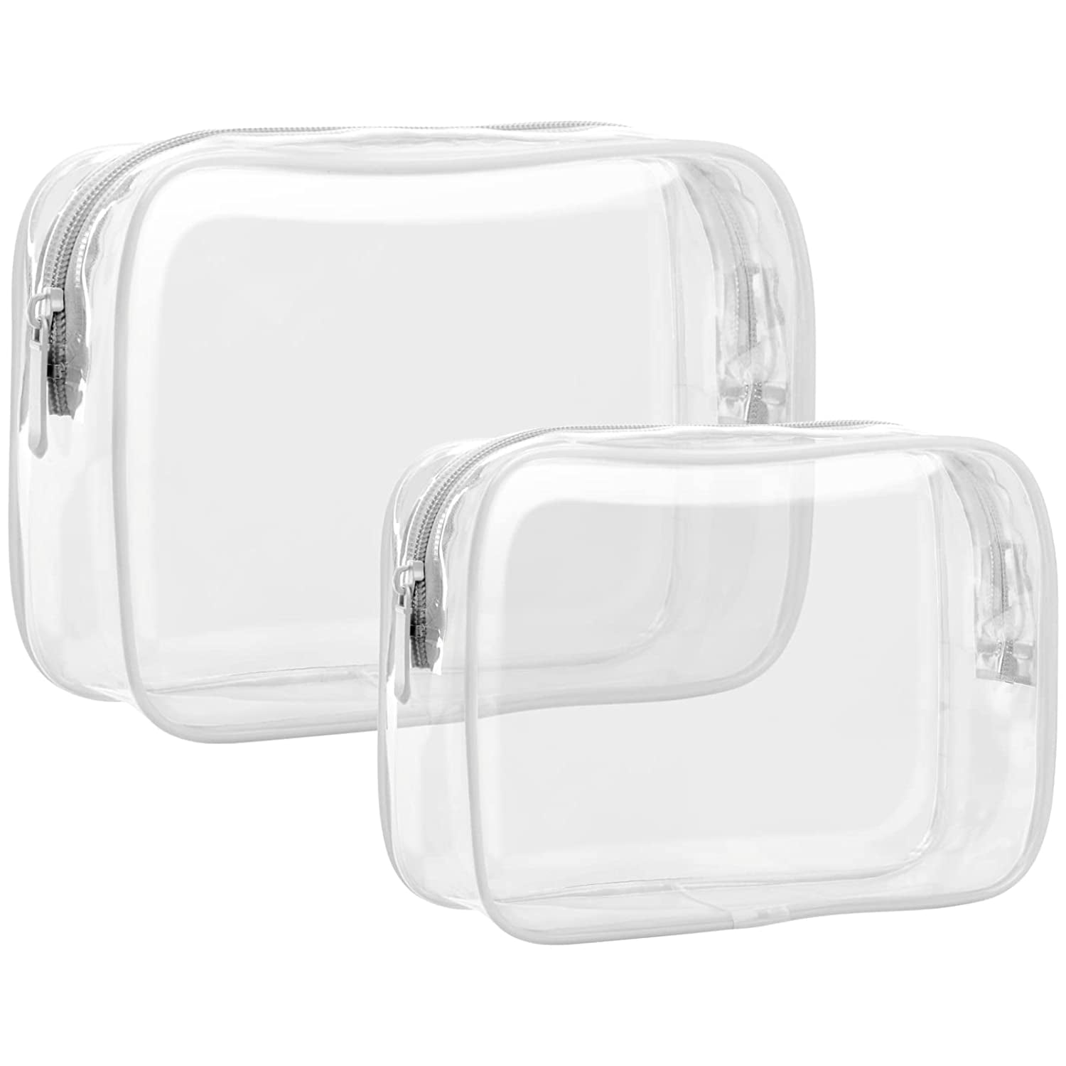 TSA Approved Clear Toiletry Bag ,DARIN 2PC Travel Makeup Bag Zipper Cosmetic  Pouch , Airline 3-1