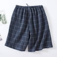 thumbnail image 4 of Xysaqa Men's Sleepwear Shorts Pajama Bottom Lounge Shorts Cotton-Crepe Plaid Soft Comfy Shorts with Pockets and Drawstring, 4 of 8