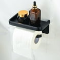 thumbnail image 4 of Bathroom Space Aluminum Toilet Paper Roll w/ Storage Shelf for Phone or Cosmetic, 4 of 14