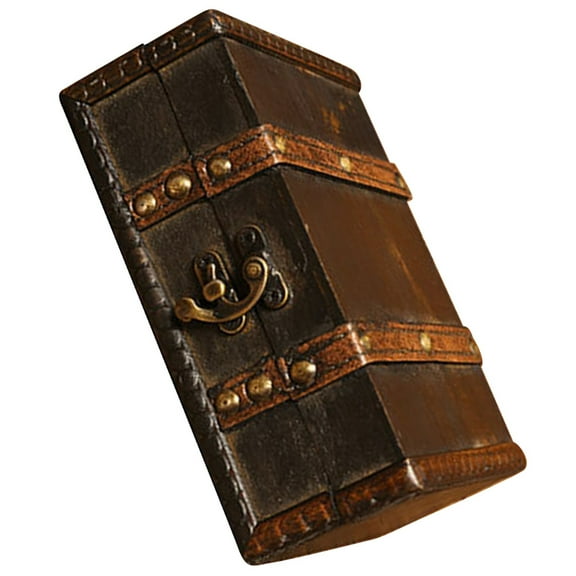 GAXIRE 1Pack Jewelry Case for Traveling Men Brown Wood Board 14.5x10.4x5in