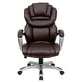 thumbnail image 4 of High Back Brown Leather Executive Swivel Chair with Arms, 4 of 8
