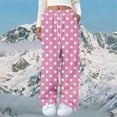 thumbnail image 3 of Yokua Women's Flannel Printed Fleece Pajama Pants Drawstring Comfortable Casual Pants with Pockets, 3 of 6