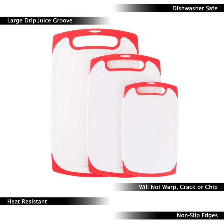 Classic Cuisine 3-Piece Plastic Cutting Boards, Juice Groove photo 3