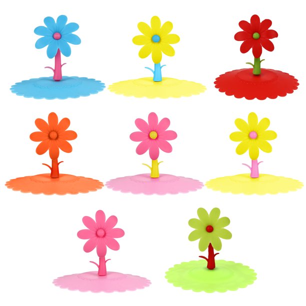 8pcs silicona tapa a prueba de fugas tapa a prueba de polvo taza cubierta cubierta de taza sellada