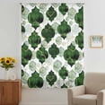 thumbnail image 2 of Dark Green Geometric Moroccan Sheer Curtains 72 Inches Long, Abstract Art Ombre Modern Light Filering Curtains, Breathable Simi Curtain Privacy Drapes for Living Room Bedroom Window Treatment, 2 of 9