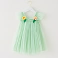 thumbnail image 2 of TSADFHJI Girls Summer Dresses Size 7-8 Peach Tween Girls Dresses Casual Toddler Girls Fly Sleeve Floral Holiday Party Dress Dance Party Dresses Clothes 2-3 Years Green, 2 of 6