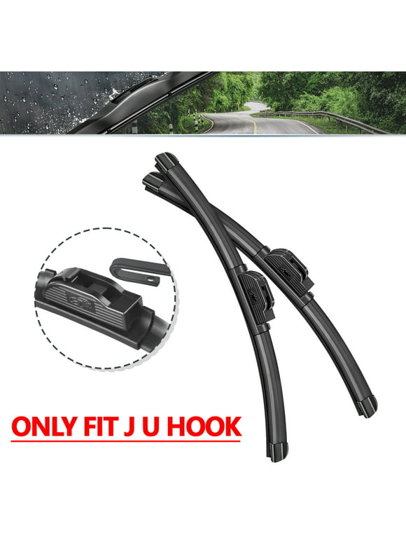 SOCOOL Windshield Wiper Blades Fit For Chrysler Town&Country 2010, 26"&20" Bracketless Wiper for J U HOOK Wiper Arm, Pack of 2, S03260R