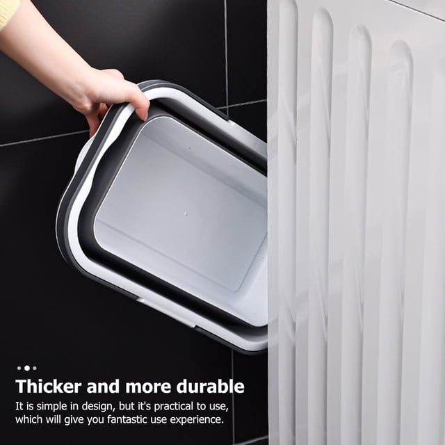 unbranded Cubo Plegable Negro Para Mopas Con Asa Resistente Y Material PP Duradero Para Limpieza En Hogar