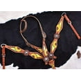 thumbnail image 2 of Showman Painted Sunflower Headstall & Breast Collar Set w/ Multi-Colored Metallic Inlay, 2 of 4