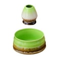 thumbnail image 1 of Cuenco De Cerámica Para Matcha De 2 Piezas Y Soporte Chasen Para Preparación De Matcha Japonés, Color Verde BLESIY  batidor de matcha, 1 of 8