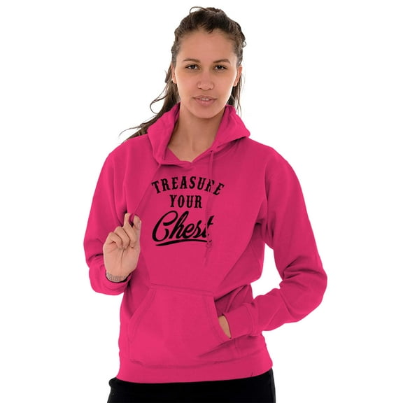 Treasure Your Chest Breast Cancer Hoodie Sweatshirt Women Brisco Brands S