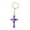 Purple, variant on Resin Stone Cross Keychain, Color Resin Crosses Keyring for Women, Key Ring Accessories Bag Charms