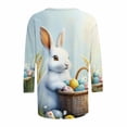 thumbnail image 5 of YTCAMLO Ladies 3/4 Sleeve Easter Shirts Funny Fashion Graphic Tees Happy Easter Summer Tops Casual Crewneck Loose Fit Tunic Blouses M, 5 of 5