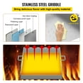 thumbnail image 3 of 18x16 Stainless Steel Griddle - Universal Flat Top BBQ Plate with Handles and Grease Groove for Camping and Parties, 3 of 10