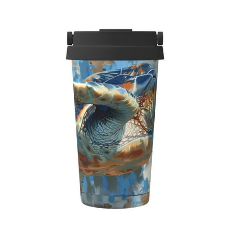 

KLL Abstract Sea Turtle Pattern Stainless Steel Vacuum Insulated Tumbler - Carry Insulated Coffee Mug - Reusable Insulated Cold Brew Iced Coffee Cup Thermos