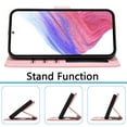thumbnail image 6 of for Samsung Galaxy S24 FE Wallet Case, [RFID Blocking 3 Card Slots] Phone Stand, Wrist Strap, Shoulder Strap Magnetic Closure, Soft PU Leather Shockproof Flip Cases Cover for S24 FE, Pink, 6 of 15